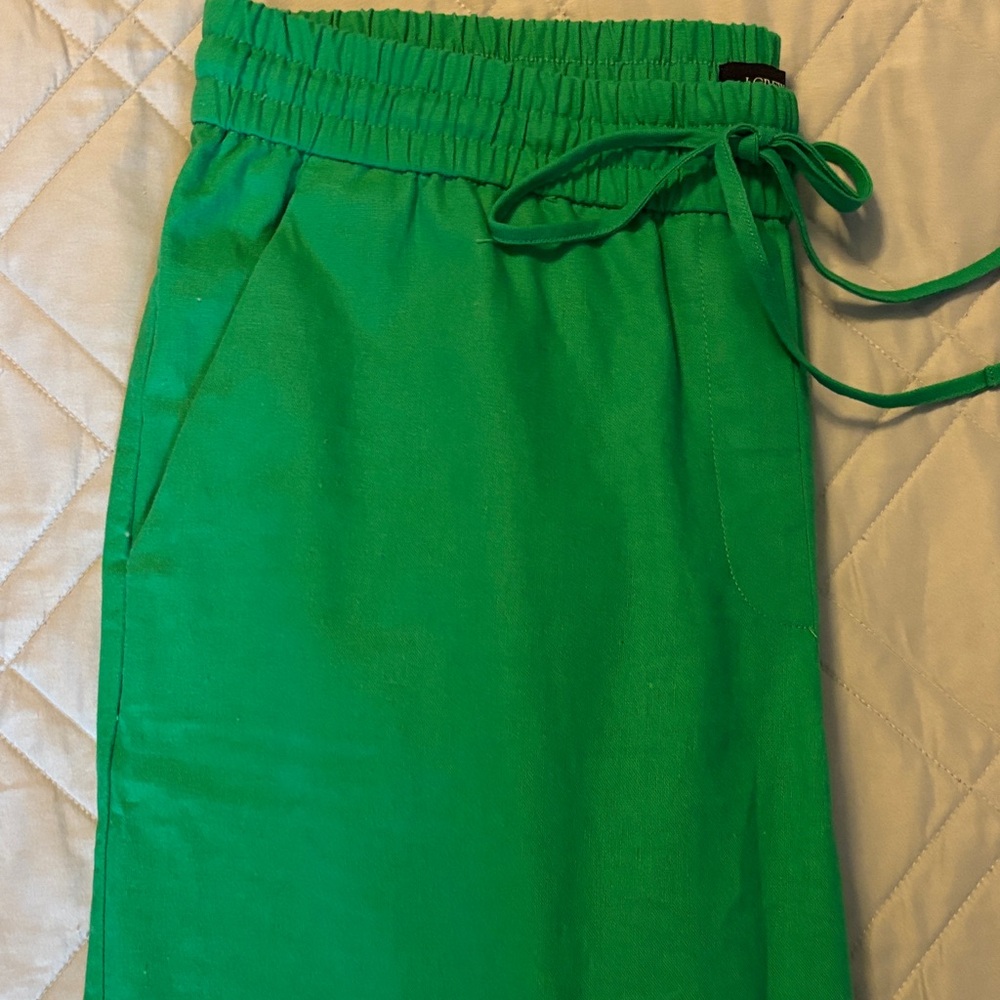 J. Crew Bright Green Elastic Waist Pants